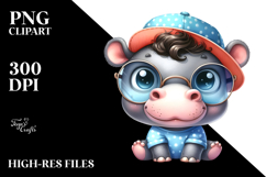 Cute Baby Hippo, PNG Product Image 2