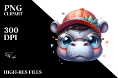 Cute Baby Hippo PNG Product Image 2