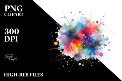 Splatter Brushstroke Watercolor Painting PNG Product Image 2