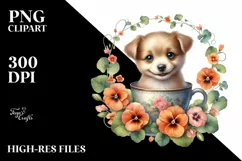 Smiling Baby Dog Nasturtium Cup | Sublimation Product Image 3