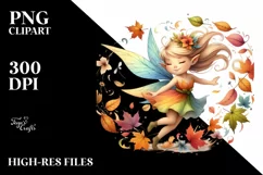Colorful Autumn Fairy PNG Product Image 1