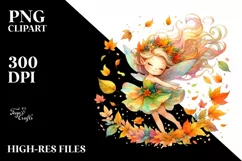 Colorful Autumn Fairy PNG Product Image 1