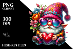 Valentines Gnome Sunglasses PNG Product Image 2
