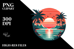 Tropical Sunset, Tshirt Style, Transparent PNG Product Image 2