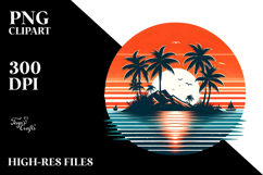 Tropical Sunset, Tshirt Style, Transparent PNG Product Image 2