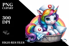 Baby Unicorn Nurse, Caring PNG Product Image 1