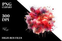 Colorful Redish Watercolor Splash with Glitery Texture Product Image 3