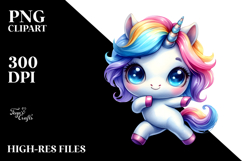 Cute Unicorn Dancing with Cool Haircut PNG Product Image 2