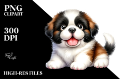 Watercolor Baby Cartoon Saint Bernard, High-Res PNG Product Image 2