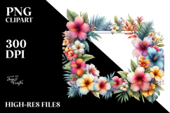 Colorful Floral Frame PNG Product Image 2
