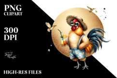Hipster Chicken in Beachwear, Transparent PNG Product Image 2