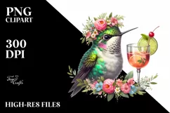 Young Hummingbird Wreath Cocktail Centered Watercolor | Product Image 3