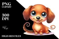 Watercolor Cute Cartoon Dachshund, Transparent PNG Product Image 2