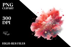 Colorful Redish Watercolor Splash with Glitery Texture Product Image 1