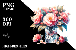 Camellia and Watercolor | Clipart Product Image 2