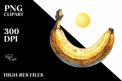 Banana Watercolor Centered | Sublimation Clipart Product Image 3