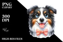 Happy Border Collie, Transparent PNG Product Image 2