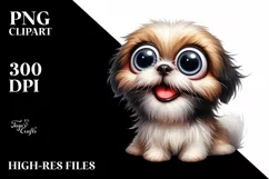 Cute Crazy Watercolor Shih Tzu | Clipart Product Image 3