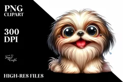 Crazy Shih Tzu Watercolor Clipart Product Image 3