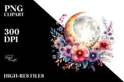 Vibrant Moon Boho Flower| Clipart Product Image 2