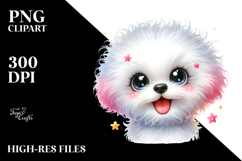 Watercolor Cute Cartoon Bichon Frise, High-Res PNG Product Image 2