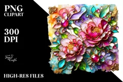 Watercolor Luxury Flower Splash Clipart Product Image 3