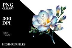 Shiny Freesia Watercolor | Clipart Product Image 1