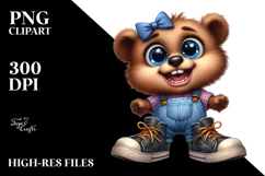 Baby Bear Bow Goofy Smile | Clipart Product Image 2