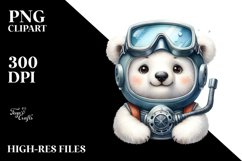 Funny Polar Bear Scuba Helmet | Clipart Product Image 1
