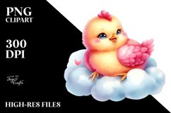 Sitting Cloud Baby Chicken PNG Product Image 2