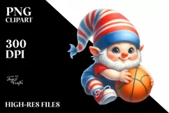 Watercolor Gnome Basketball Cute Product Image 1