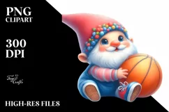 Watercolor Gnome Basketball Cute Product Image 3