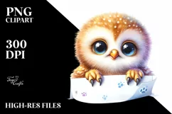Colorful Baby Owl Smiling | Clipart Product Image 1