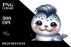 Energetic Baby Seal, PNG Product Image 2