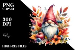 Washed Vibrant Autumn Gnome, Transparent PNG Product Image 1