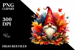 Vintage Autumn Gnome, PNG Product Image 3