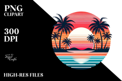 Retro Tropical Sunset PNG Product Image 2