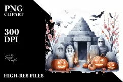 Simple Halloween Mummy's Tomb|Clipart Product Image 1