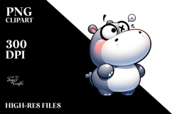 Ridiculously Cute Hippo, Cartoony Vector Art Product Image 2