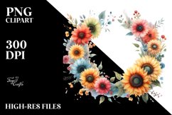 Colorfull Sunflower Frame | Clipart Product Image 3