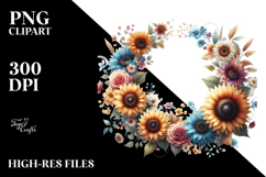 Colorfull Sunflower Frame | Clipart Product Image 2