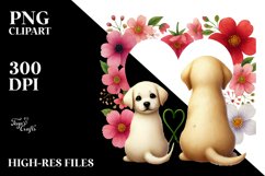 Labrador Retriever Behind Heart Tail Unite PNG Product Image 2