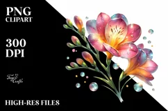 Shiny Freesia Watercolor | Clipart Product Image 3