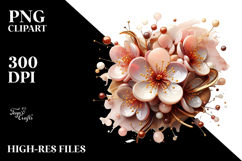 Abstract y Cherry Blossom, Watercolor PNG Product Image 2