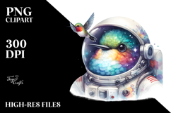 Cute Hummingbird Astronaut | Clipart Product Image 2