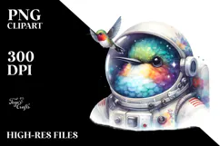 Cute Hummingbird Astronaut | Clipart Product Image 2