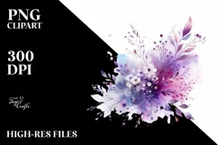 Colorful Purple Watercolor Background with Splash Product Image 3