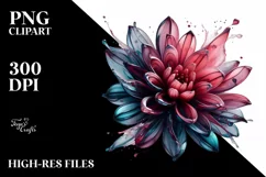 Abstract Glossy Flower Watercolor Clipart Product Image 3