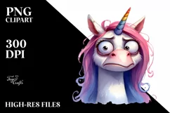 Expressive Contempt Unicorn, High-Res Clipart Product Image 1