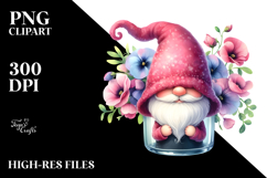 Cute Gnome with Sweet Pea, PNG Product Image 2